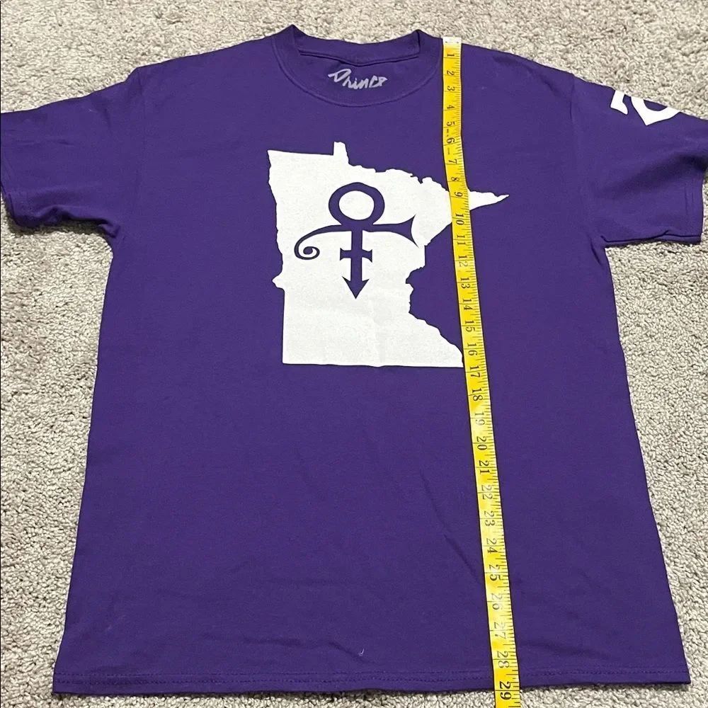 Prince Music Artist Purple White Minnesota Symbol Graphic Pullover T-Shirt - Picture 7 of 7